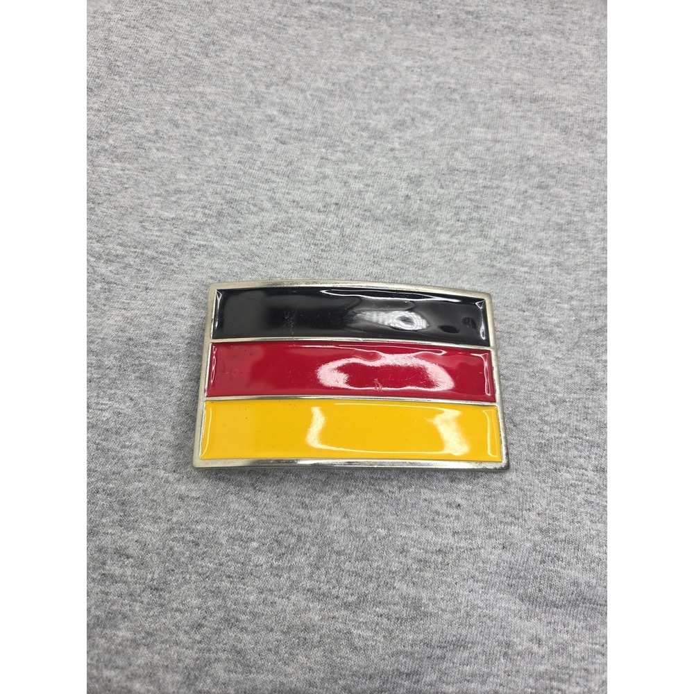 Large Vintage Oversized German Flag Enamel Belt Buckle Germany Soccer Souvenir